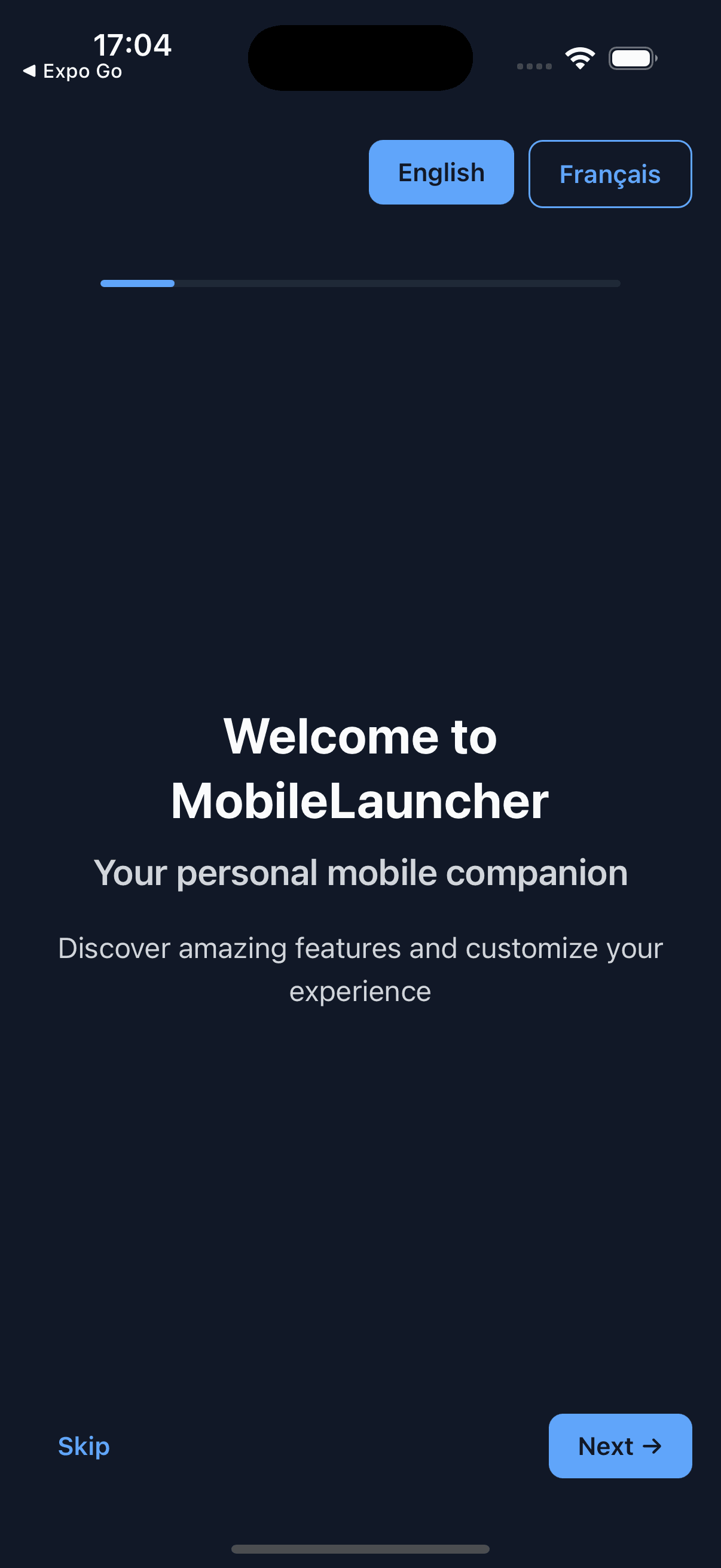 Mobile app launcher Lite